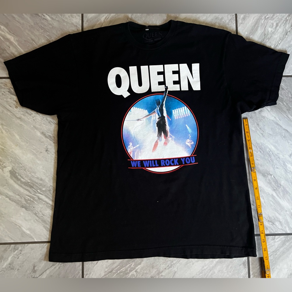 Queen we will rock you Black t-shirt Freddie Mercury XL